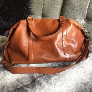 Madewell satchel in cognac